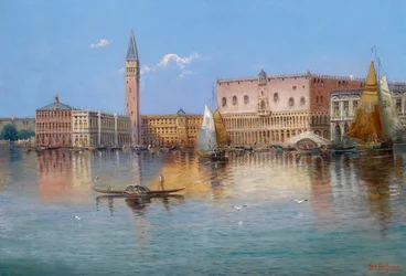 Scene from Venice, Acqua Alta on Piazza San Marco